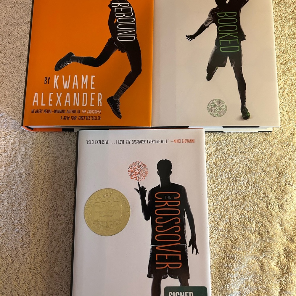 Kwame Alexander 3 Book Set -  Rebound, Booked, The Crossover (signed by author)
